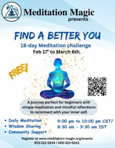 Read more about the article Find a Better You – Free 18-Day Meditation Challenge – Beginner Friendly
